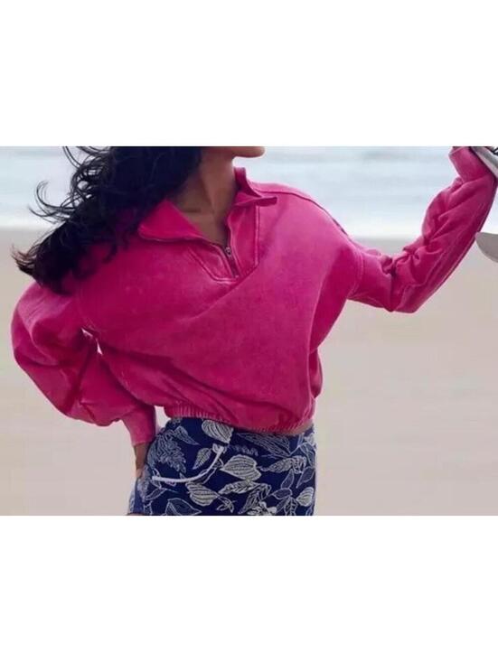 Free People Tops - $98 Free people Movement Valley Girl Sweat Heather Pink Sweatshirt Pullover XS
